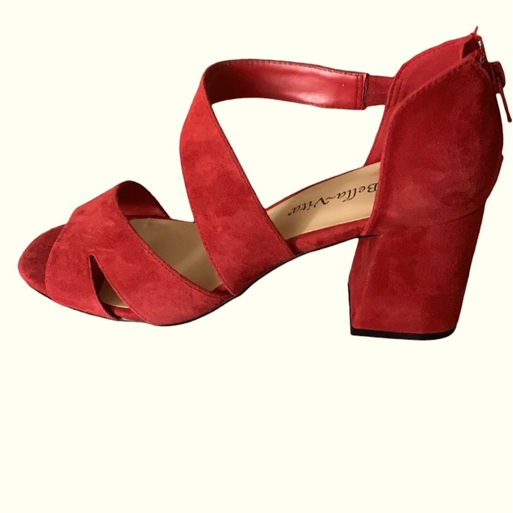 Bella Vita Korrine NWT heeled sandal, red kidskin leather , size 10W